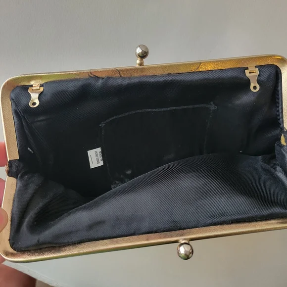 Vintage Beaded Black Clutch Bag Silver Chain Strap ~ 1960? ~ Made in Hong Kong - Picture 4 of 16